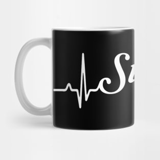 surfing, heart, rate, beach shirt,surf, surfer,shirt, summer shirt, Mug